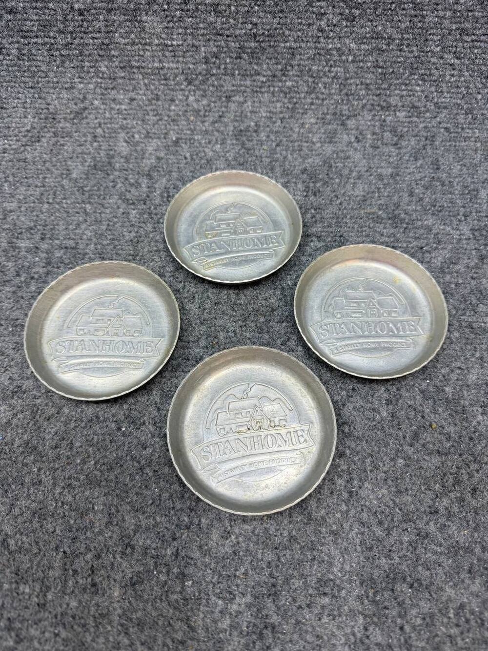 Vintage STANHOME Aluminum Coasters Set of 4 Stanley Home Products